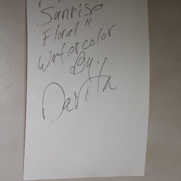 Original Collectable "Sunrise Floral" watercolor painting by Texas Artist Davila - Picture 4 of 5